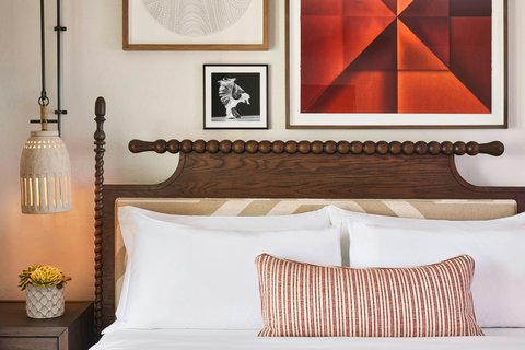 King Bed and Artwork