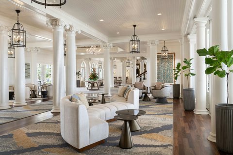 renovated lobby seating area