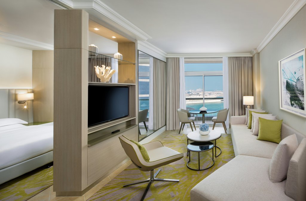 Beach Rotana - All Suites Room Type - Classic 1 Bedroom Suite- King Bed 55 sqm Wifi, Bathroom, Satellite TV, Safe