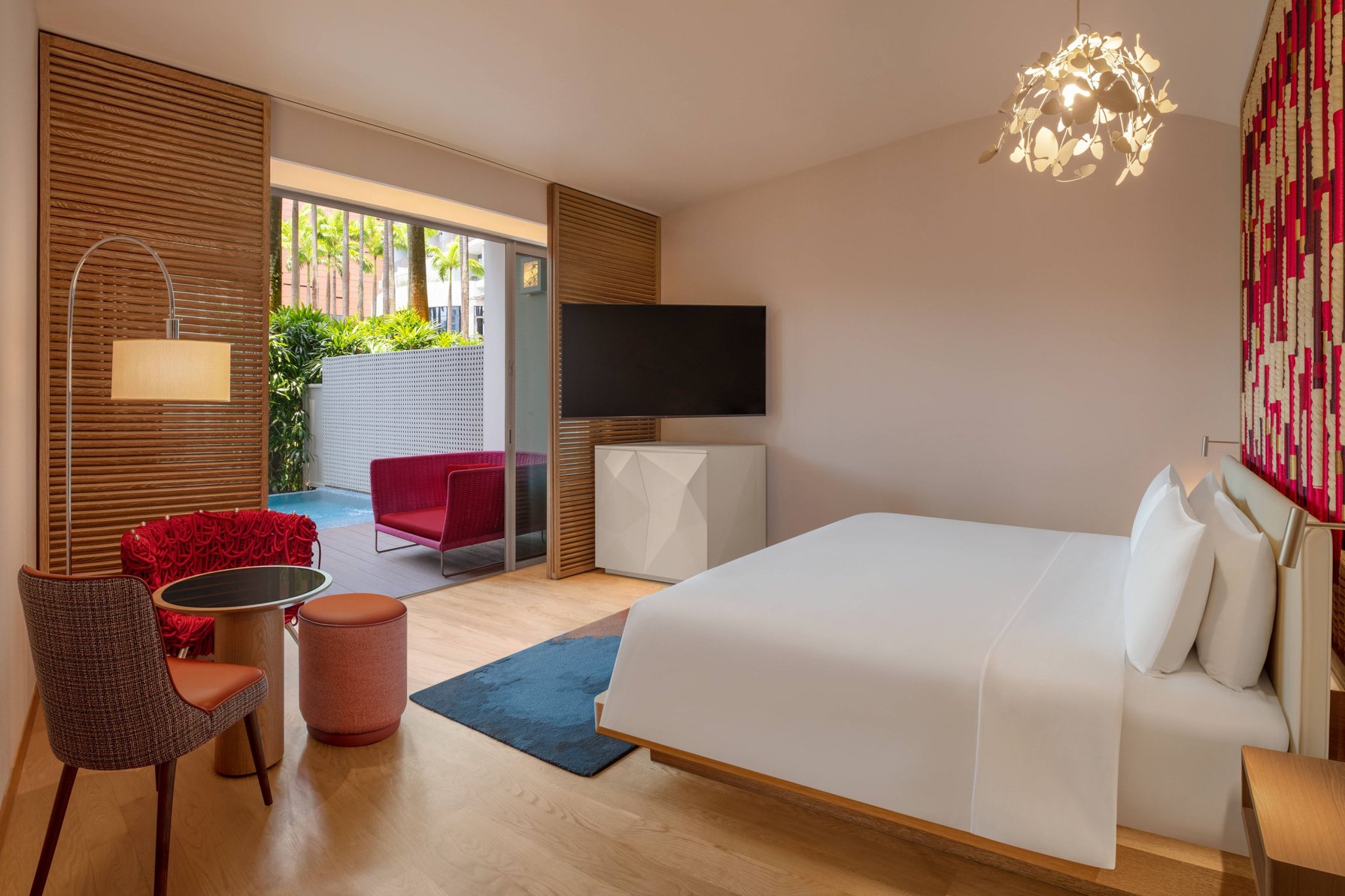 W Singapore - Sentosa Cove Room Type - Away King, Guest room, 1 King Super, Garden level, Plunge pool, Terrace