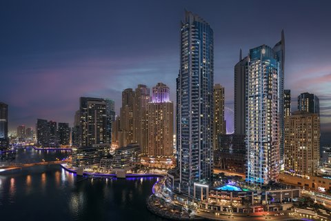 Hotel Exterior Night Time