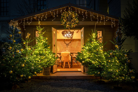 Le Chalet Alpin du restaurant Epona de nuit