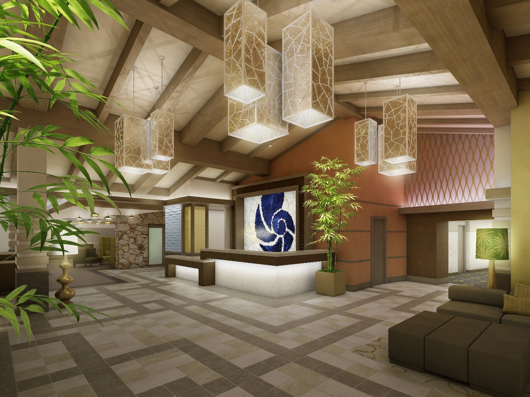 Hotel Indigo East End Lobby Rendering (%)