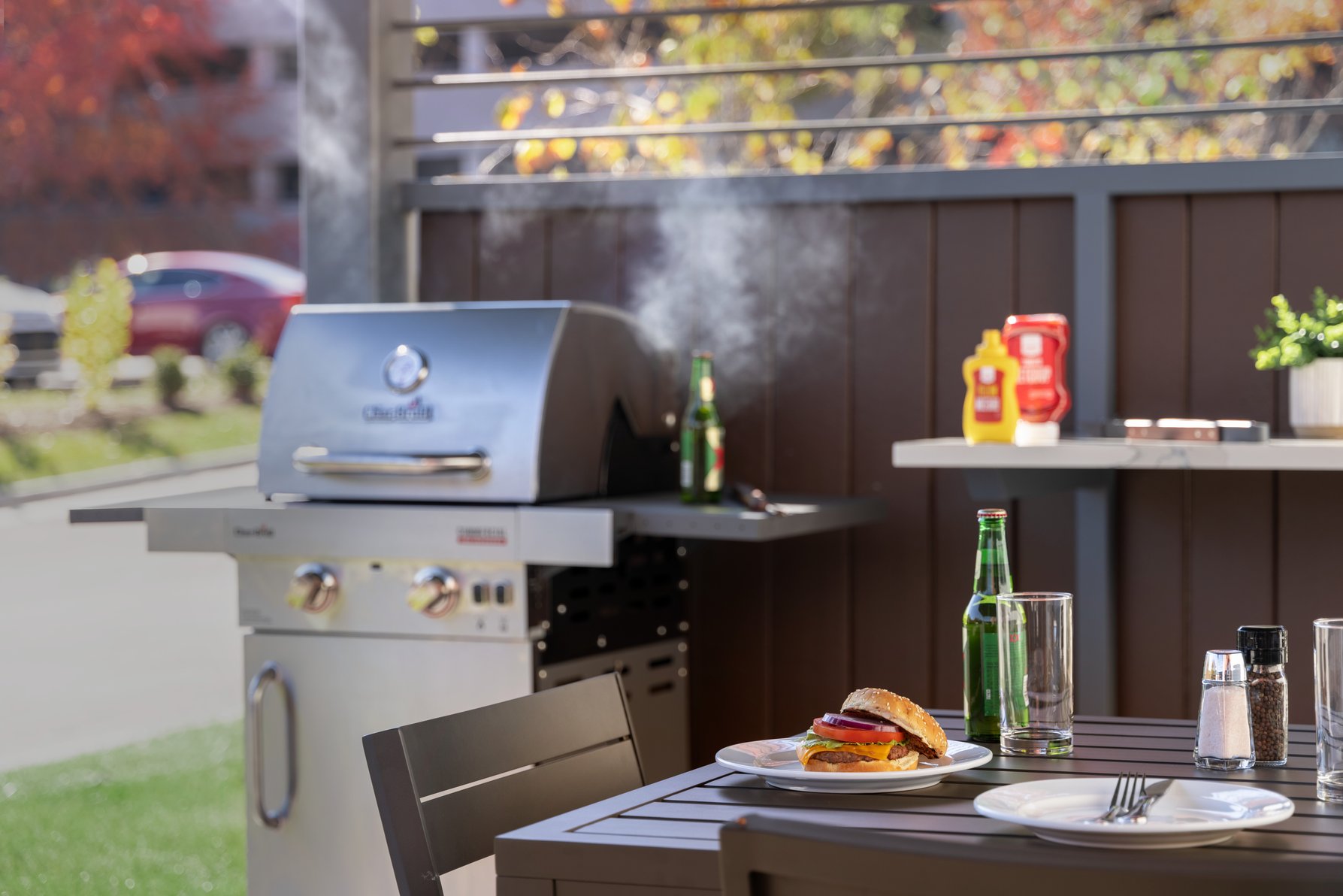Complimentary gazebo grill for guests to enjoy!
