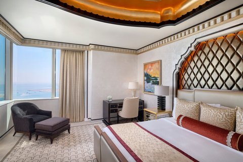 Abu Dhabi suite bedroom, art paintings, sea view