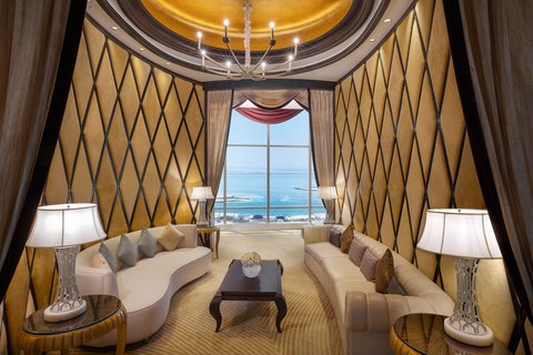 Abu Dhabi suite side Majlis with sea and city view