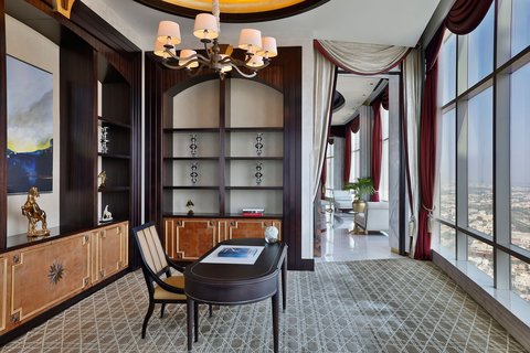 Study room at Abu Dhabi suite with city view