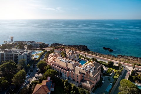 Aerial View of Grande Real Villa Itália Hotel & Spa and the ocean