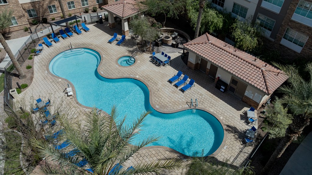 Our beautiful resort style pool is the perfect place to relax. 