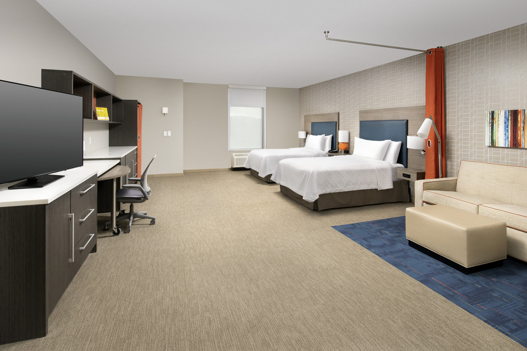 Home2 Suites by Hilton Charlottesville Downtown Room Type - 2QN ACC RI SHWR STUDIO NSM