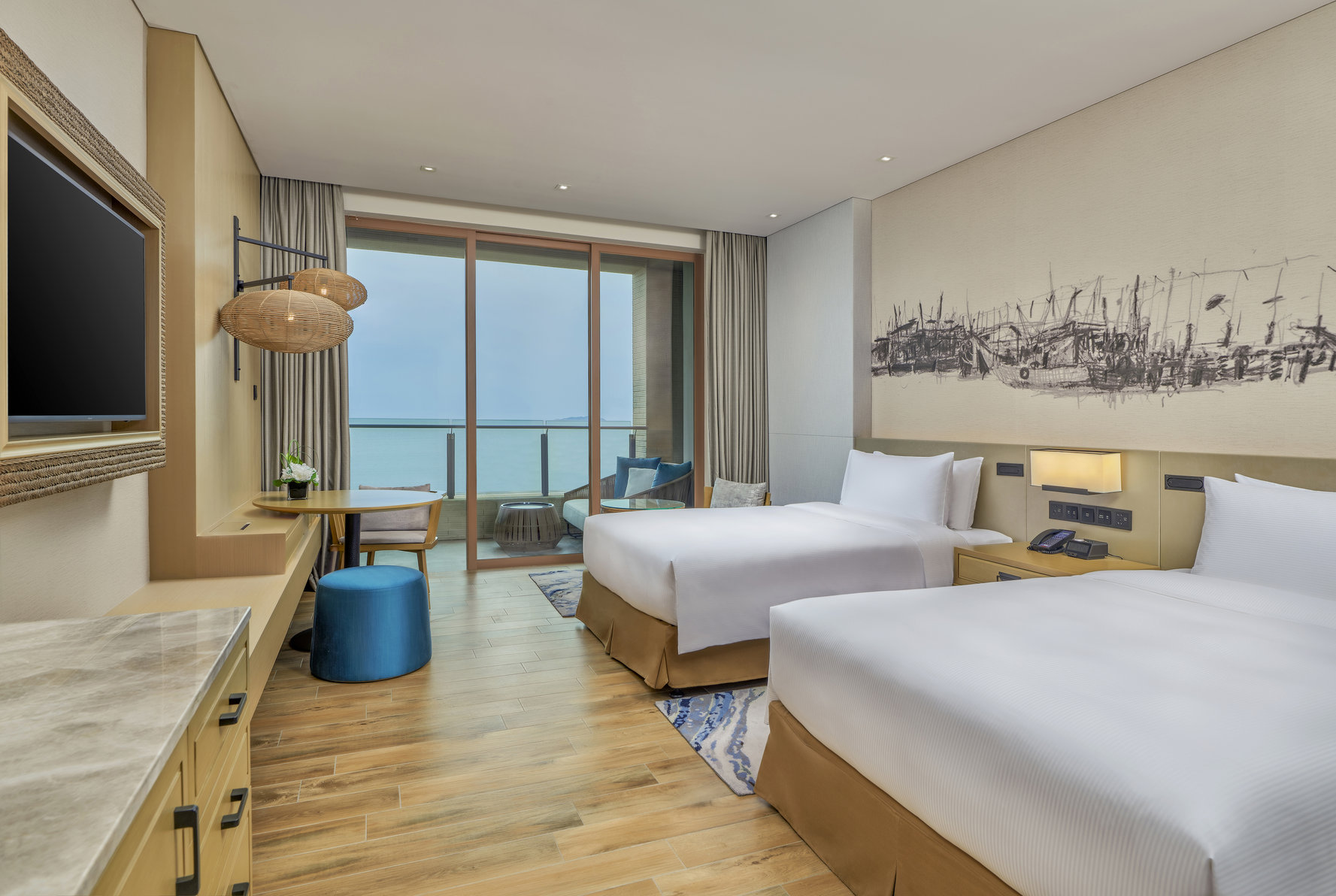 DoubleTree by Hilton Shanwei Room Type - DELUXE SEA VIEW TWIN ROOM