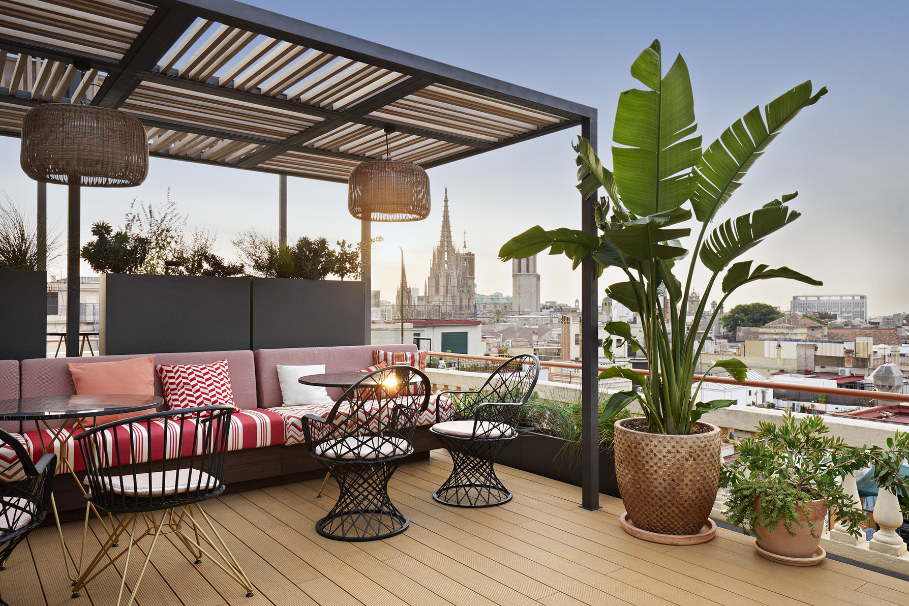 Views of Barcelona from our rooftop Terraza de Vivi