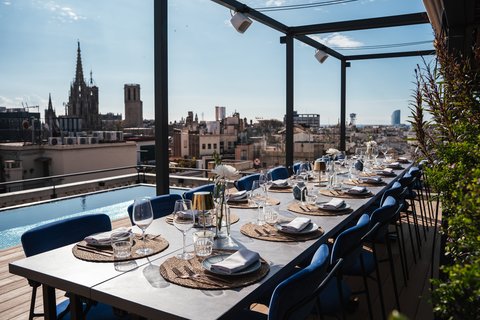 Imperial set up at the rooftop terrace