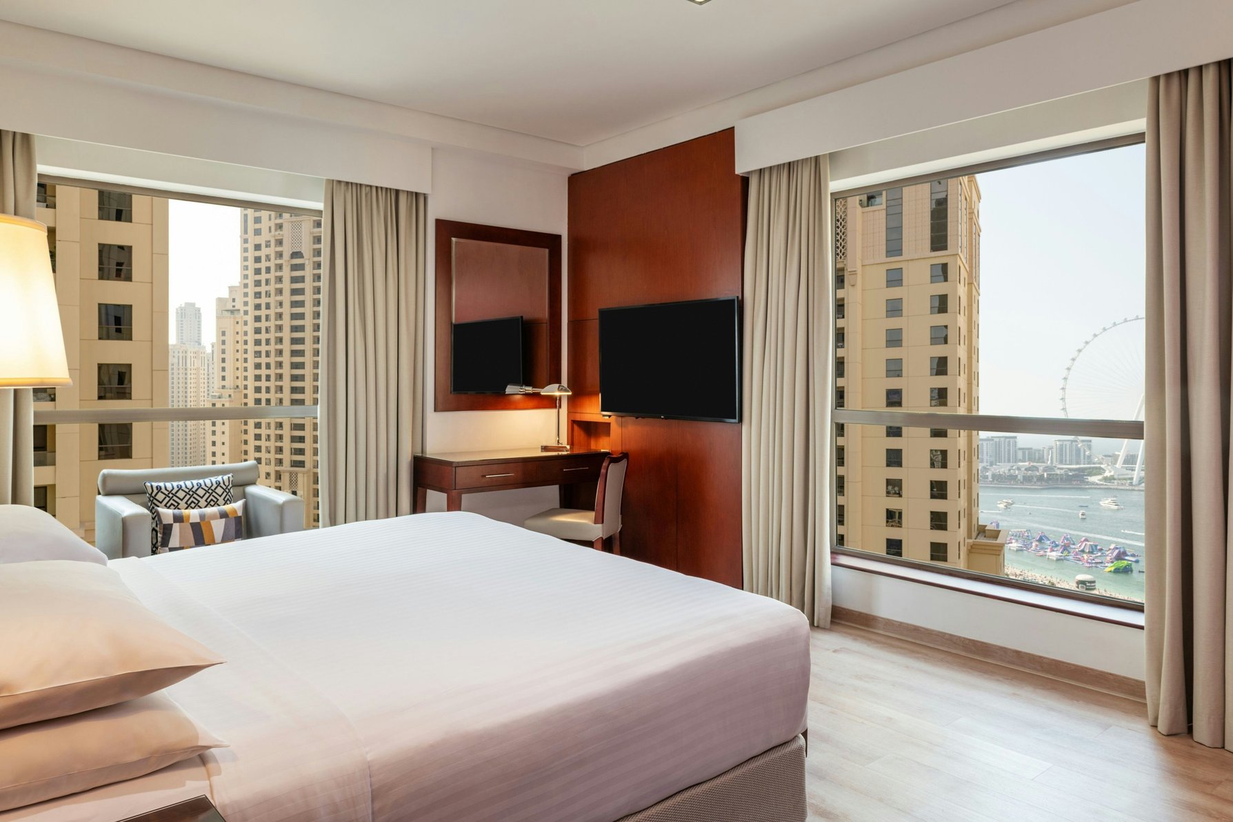 Sheraton The Walk Dubai Room Type - 3 Bedroom Suite, Bedroom 1: 1 King, Bedroom 2: 1 King, Bedroom 3: 2 Twin, Partial sea view