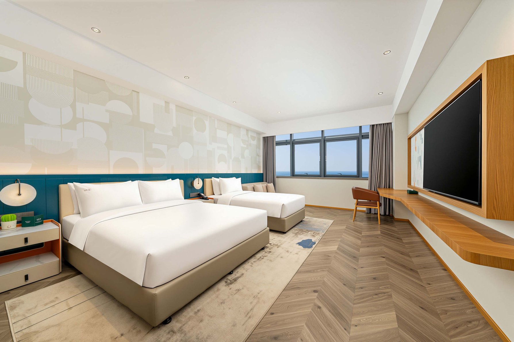 EVEN Hotel YANTAI GOLDEN COAST by IHG Room Type - 1 King 1 Twin Premium Kids Theme Sea View