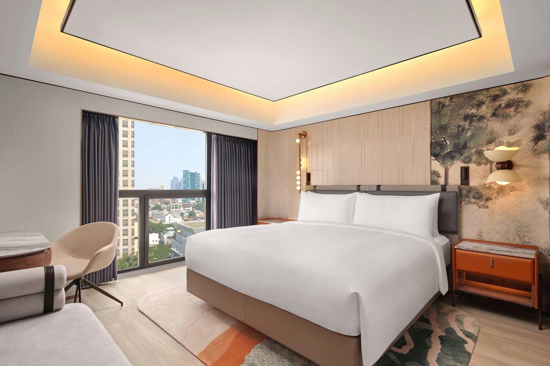 Sari Pacific Jakarta, Autograph Collection Room Type - Grand Sari Premium Room, Guest room, Bedroom 1: 1 King, Bedroom 2: 2 Twin