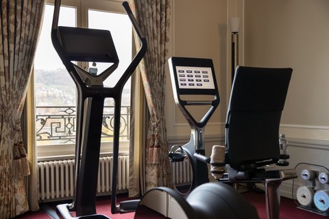 In-Room Fitness in our Tower Suites with views over the river Aare and the bernese alps