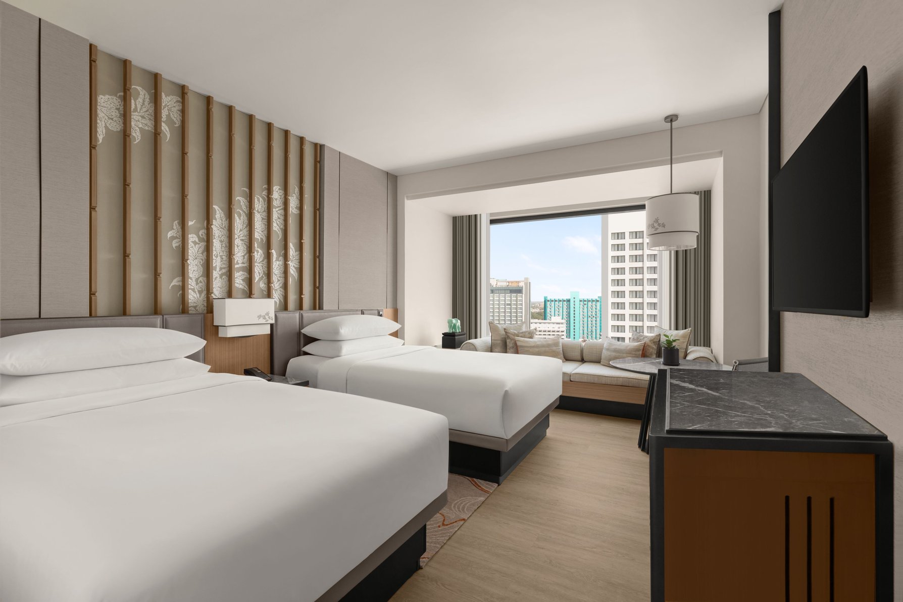 Chiang Mai Marriott Hotel Room Type - Deluxe Twin City View, Guest room, 2 Twin,  City view