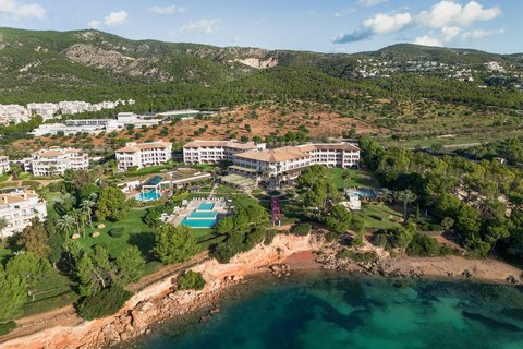 Aerial View of Resort from Sea
