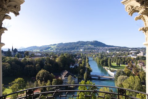 Highlight: View over the Bernese Alps and the river Aare