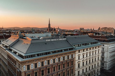 Sunset over Vienna's rooftops