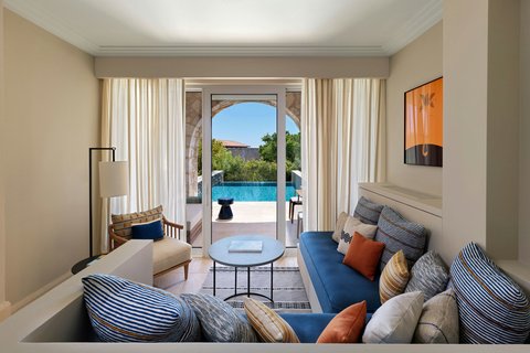 sitting area with garden view