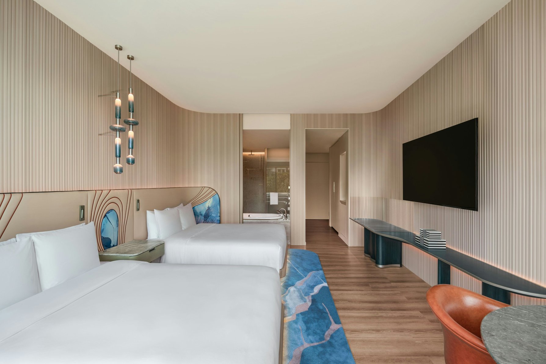 W Singapore - Sentosa Cove Room Type - Deluxe Twin, Guest room, 2 Queen