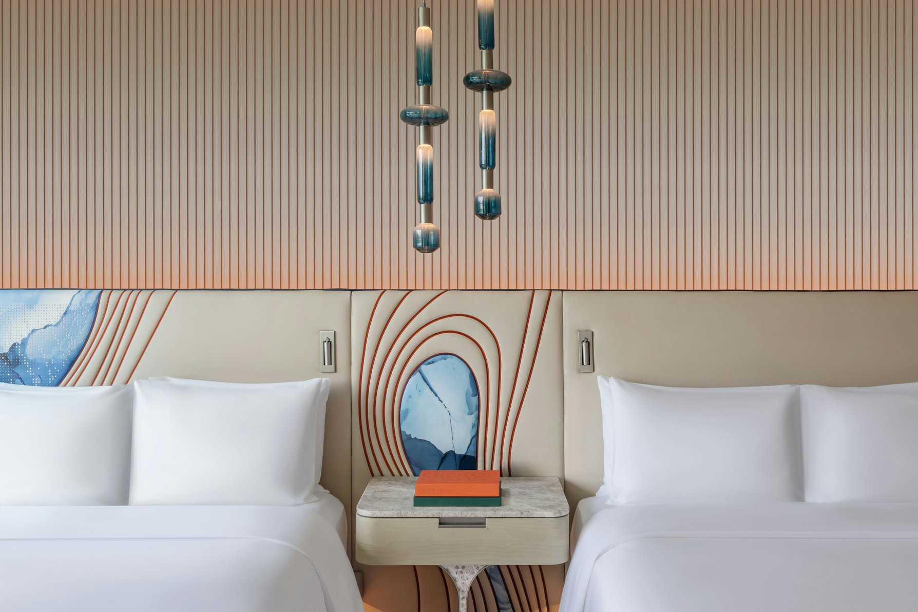W Singapore - Sentosa Cove Room Type - Premier Deluxe Twin, Guest room, 2 Queen, Pool view, Balcony