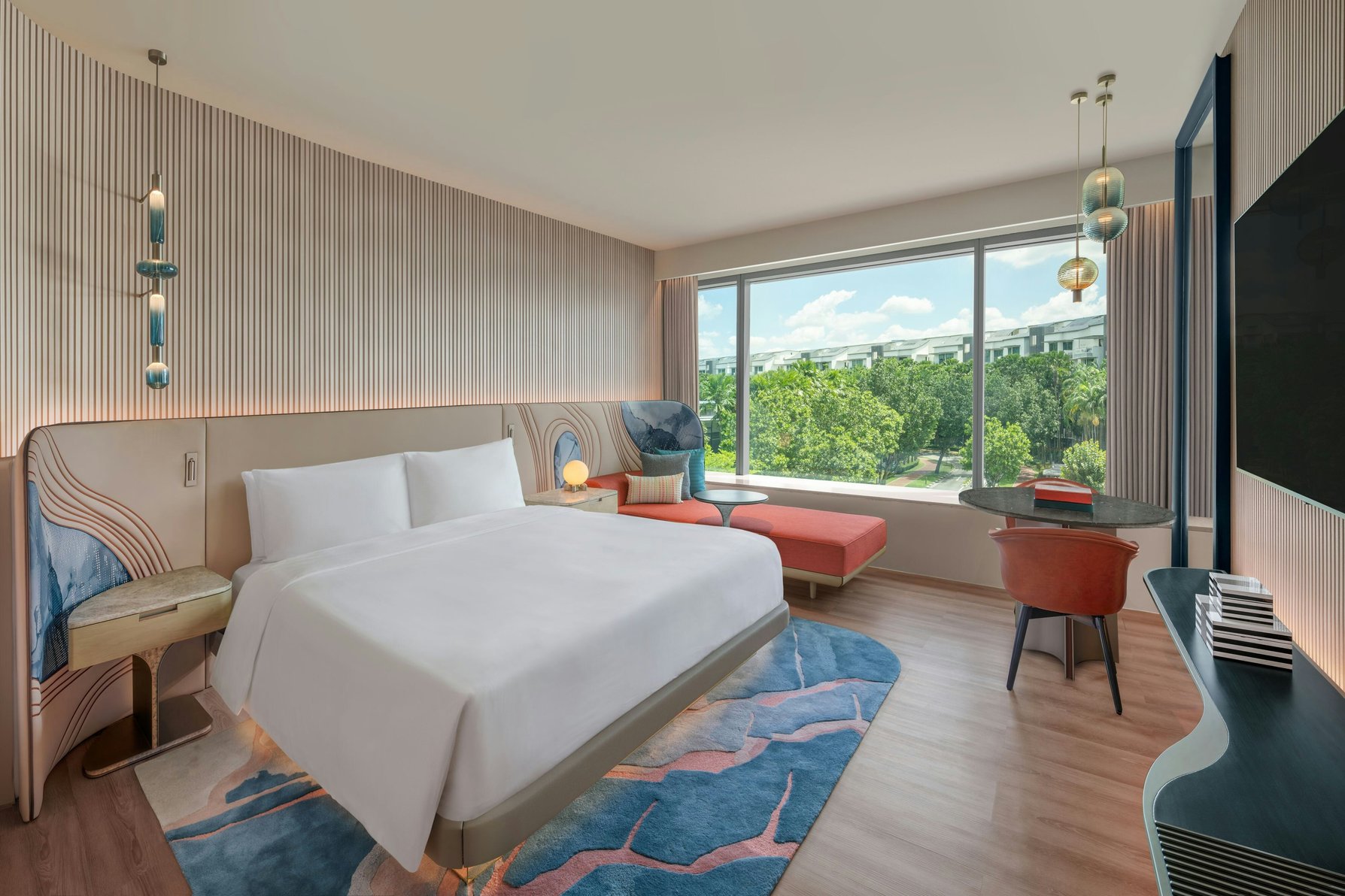 W Singapore - Sentosa Cove Room Type - Deluxe King, Guest room, 1 King Super, Sofa bed