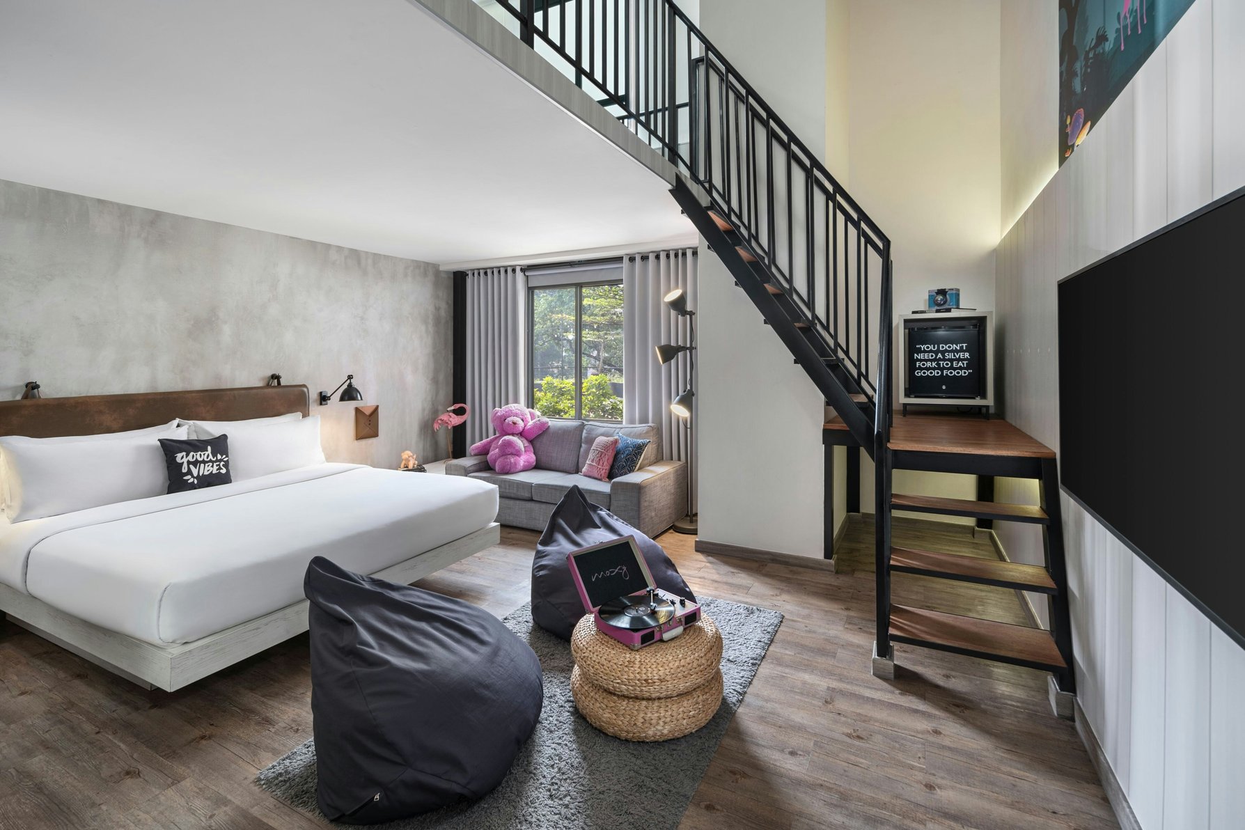 Moxy Bandung by Marriott Room Type - Duplex Family Queen Suite with Complimentary Mini Bar Moxy Bandung by Marriott Room Type - Duplex Family Queen Suite with Complimentary Mini Bar