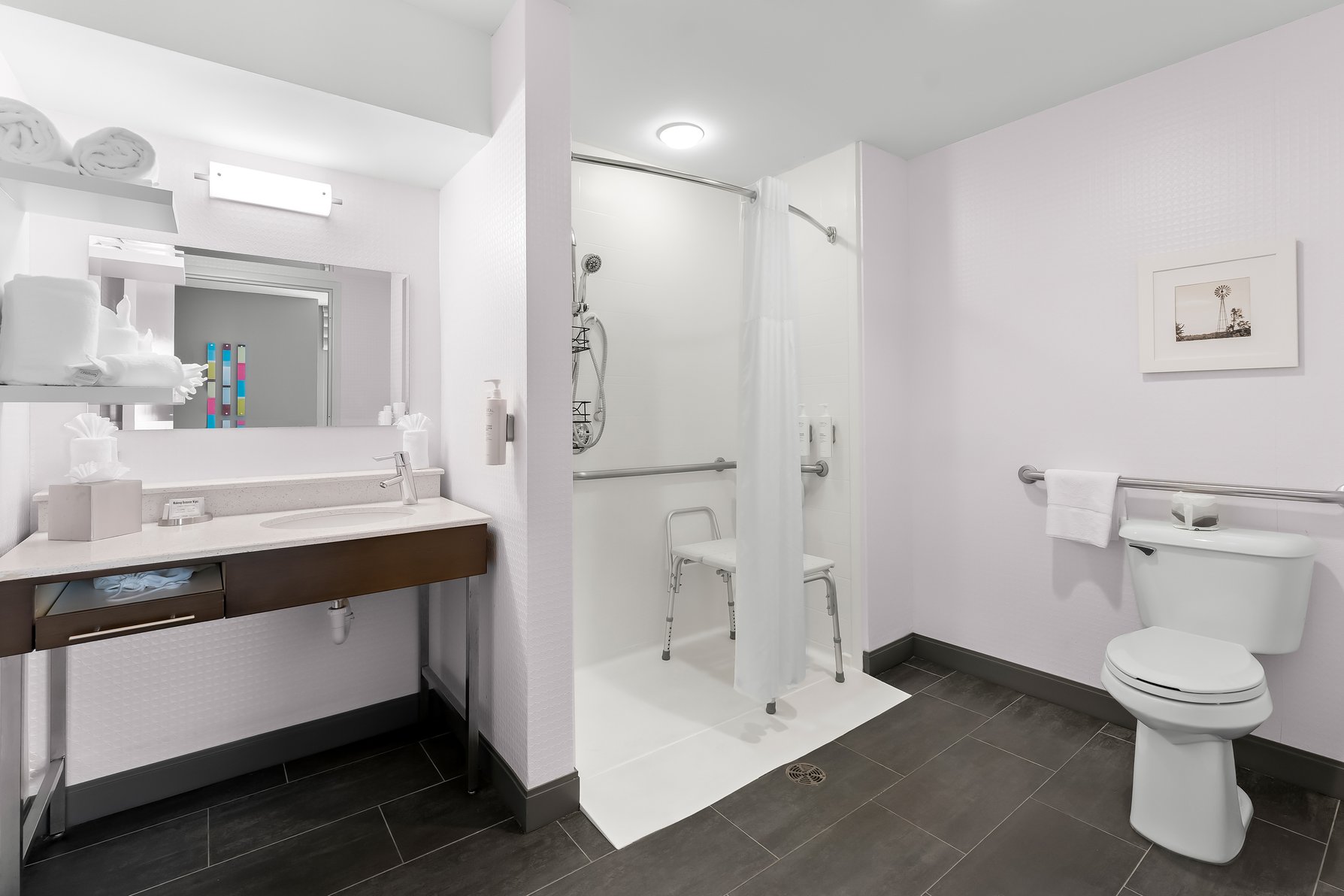 Hampton Inn & Suites by Hilton Newtown Room Type - 1 QUEEN ACCESS W RI SHWR N