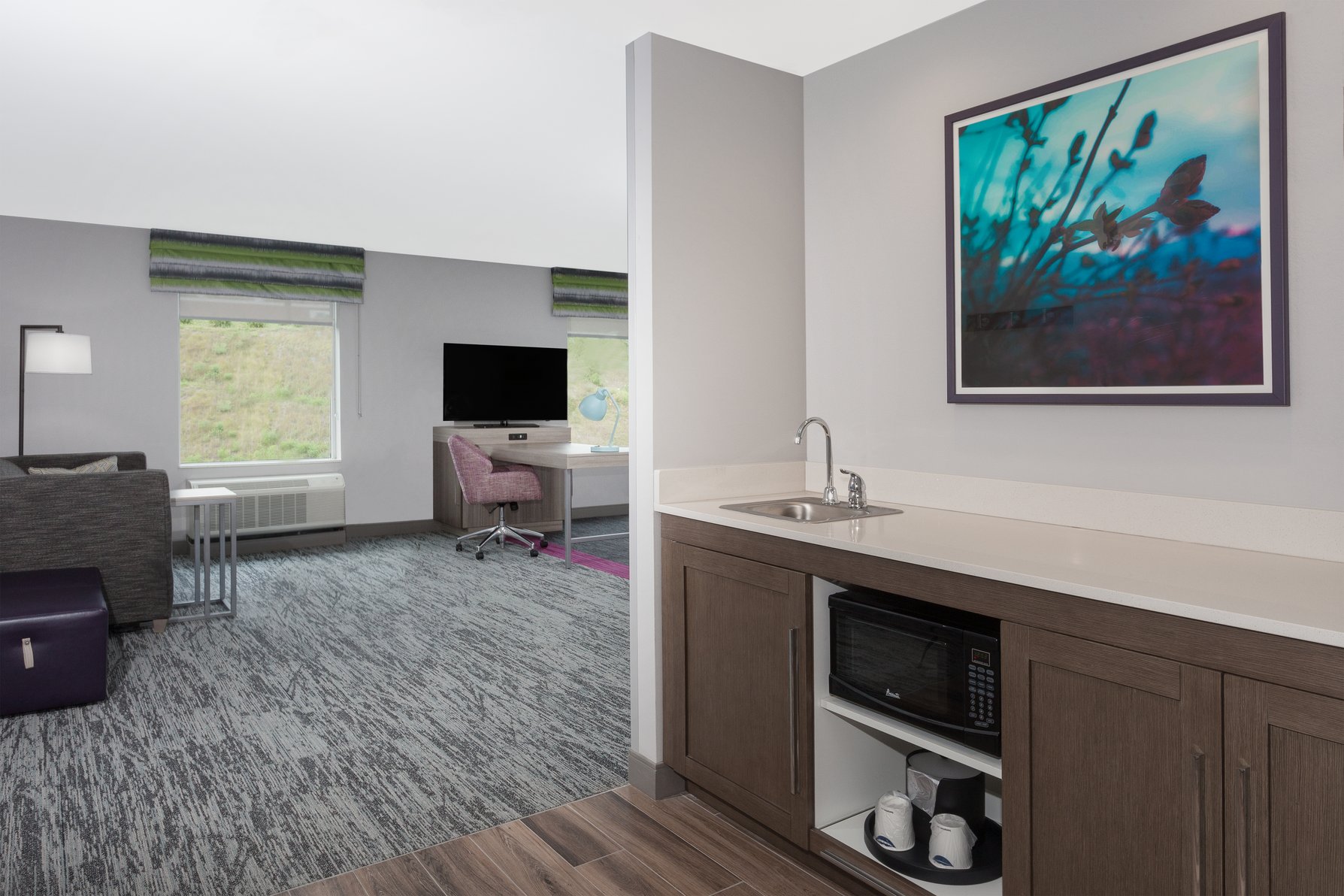 Hampton Inn & Suites Rocky Hill-Hartford South, CT Room Type - 1KN STDO MIC FRIDG WTBR ST