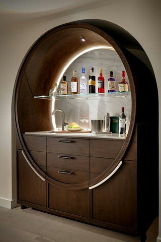 Junior Suite - Handcrafted Walnut Bar