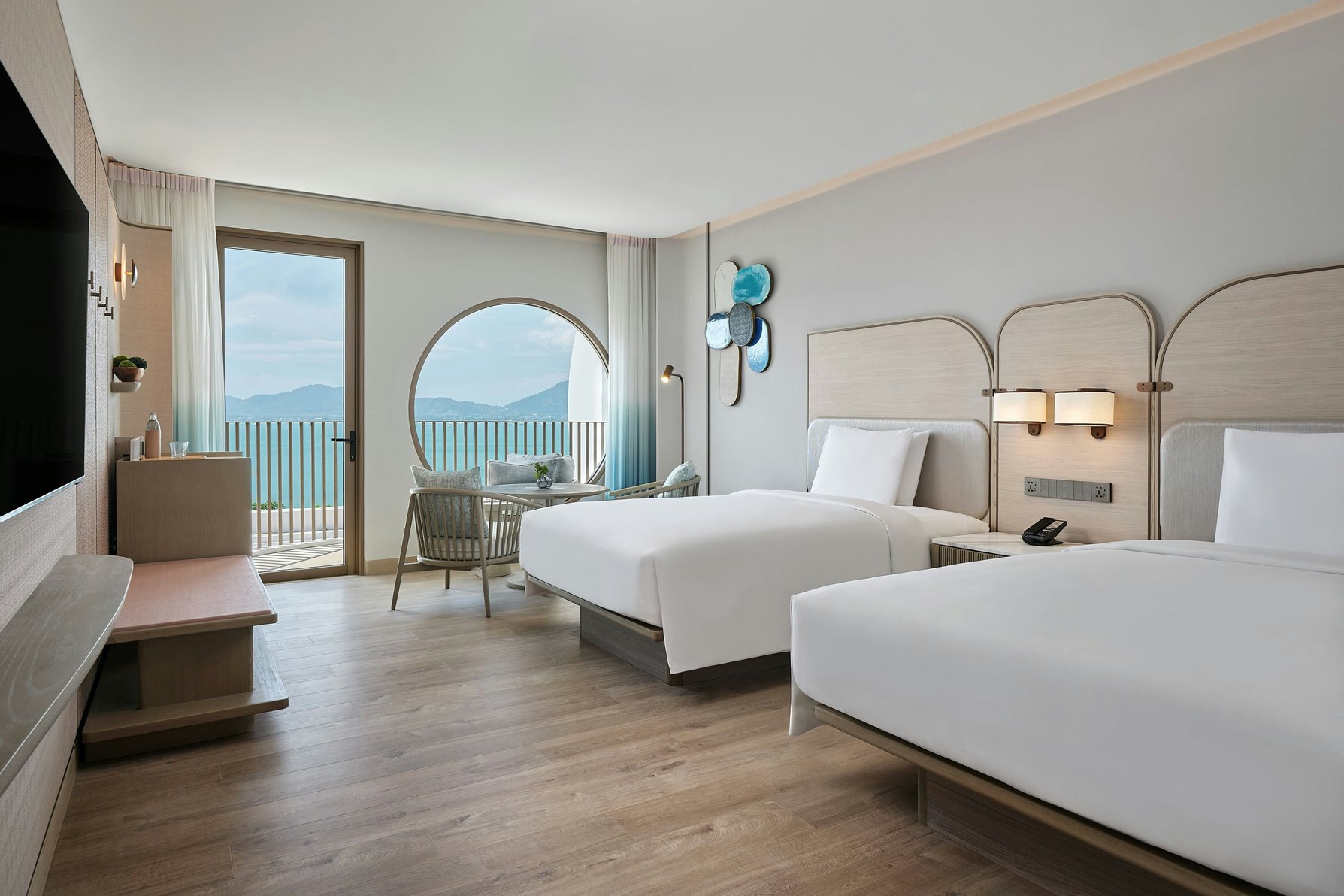 Veranda Resort Phuket, Autograph Collection Room Type - Deluxe Bay View, Guest room, 2 Twin, Bay view, High floor, Balcony