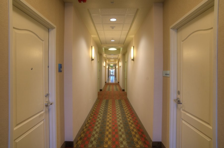 Hallway of our hotel by Reach 11 Sports Complex