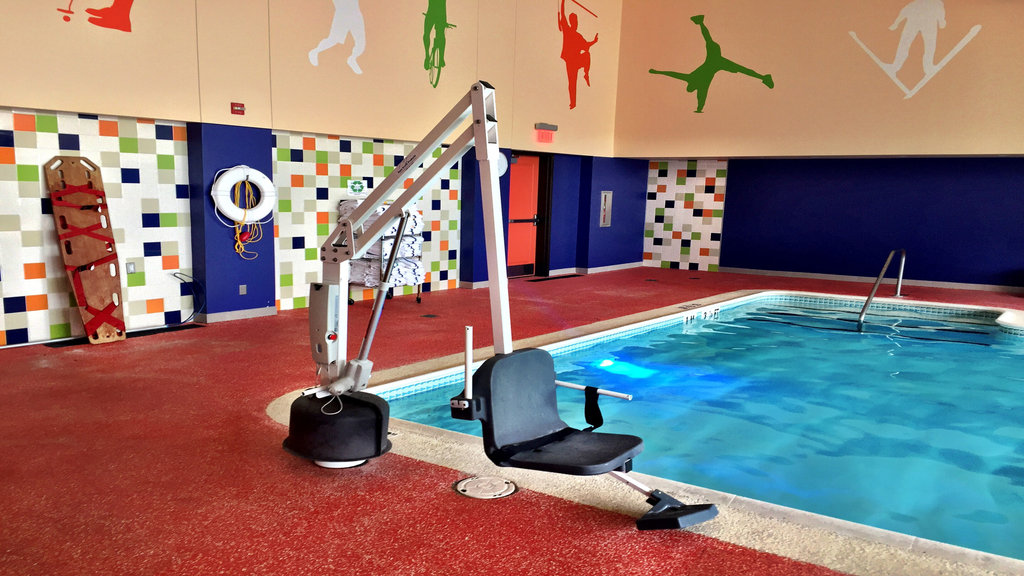 Easily enter the pool via our Accessible Pool Lift