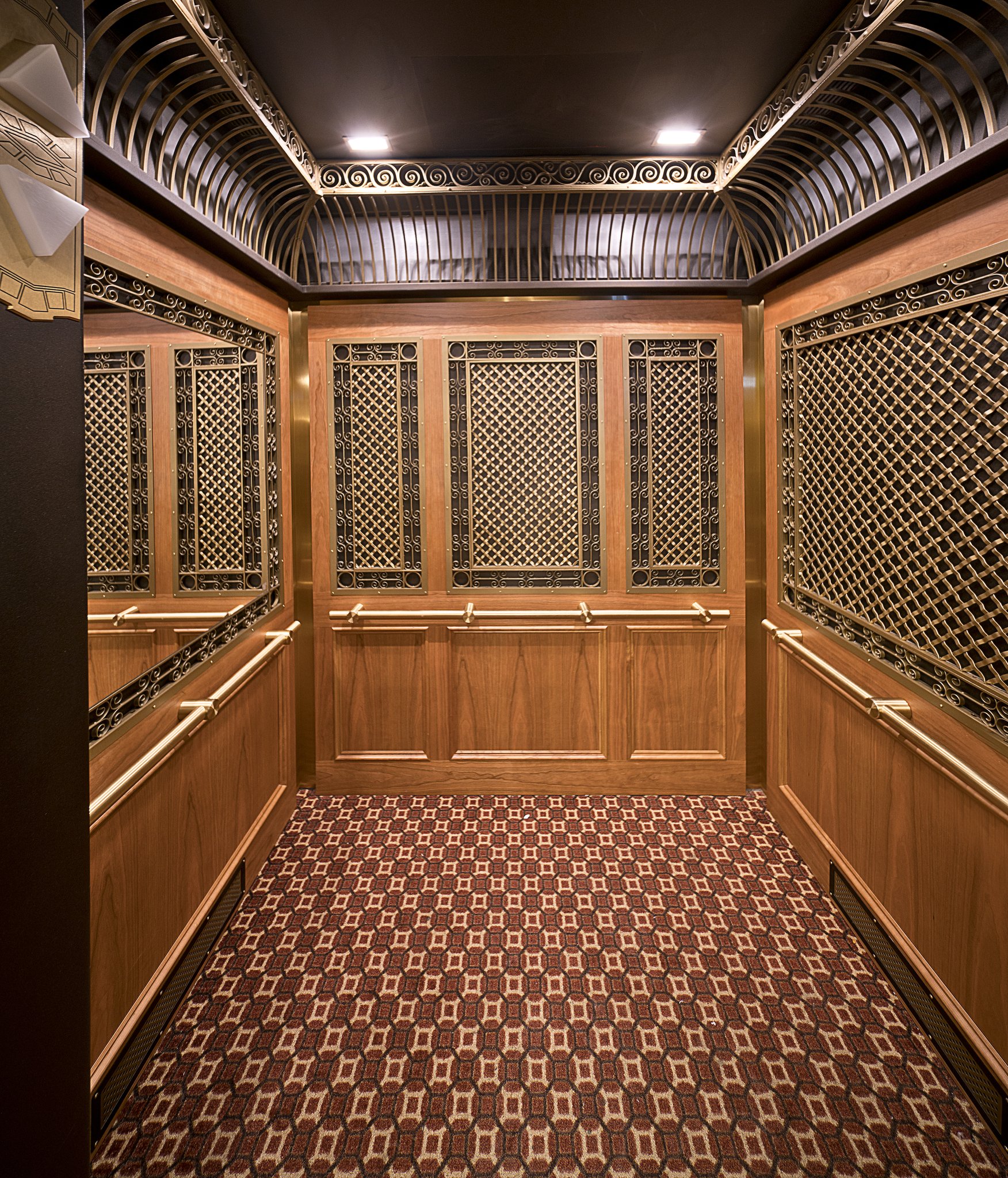 Renovated bird cage elevator from the original historic building!