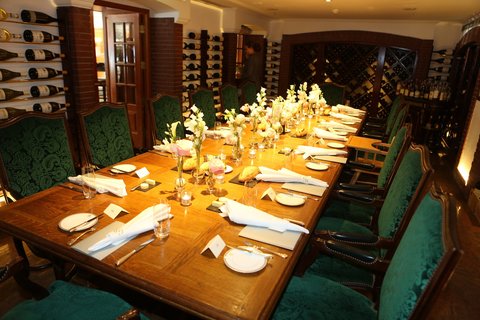 Atmospheric Wine Room for private breakfast, lunch or dinner