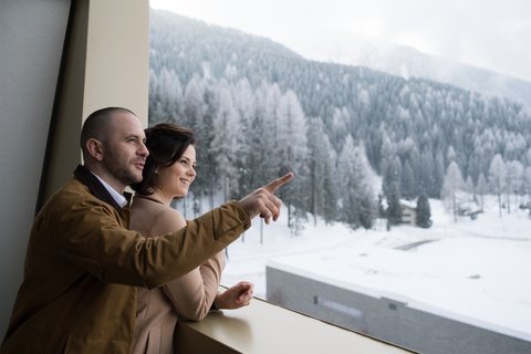 Panoramaausblick auf Davos und die umliegenden Berge