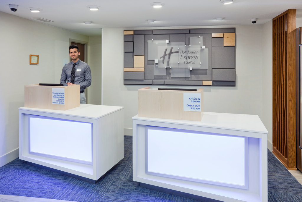 Holiday Inn Express & Suites front desk is staffed 24 hours a day