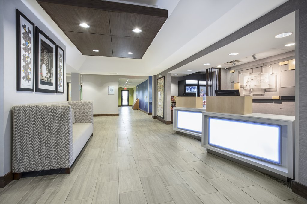 Front Desk and Hotel Entrance