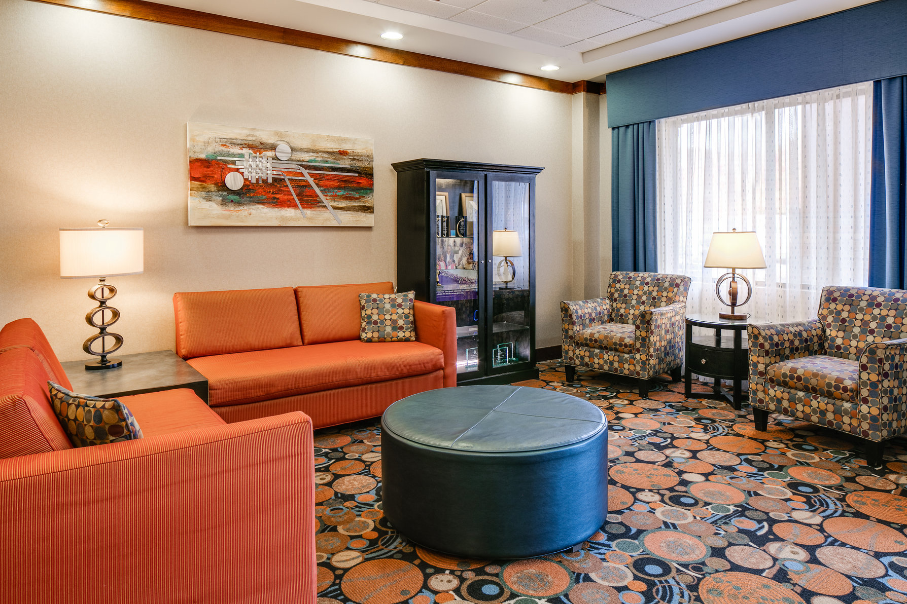 Our lobby is the perfect spot to relax after a long day of work.
