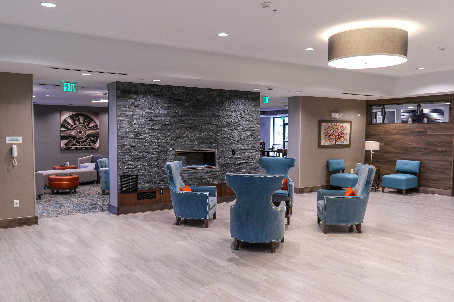 Relax in the lobby before you explore Denver Tech Center