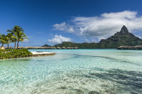 Enjoy pristine waters and views on the majestic Mt Otemanu