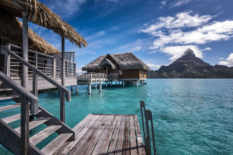 A Brando Suite Bora Bora with Mount Otemanu in the background