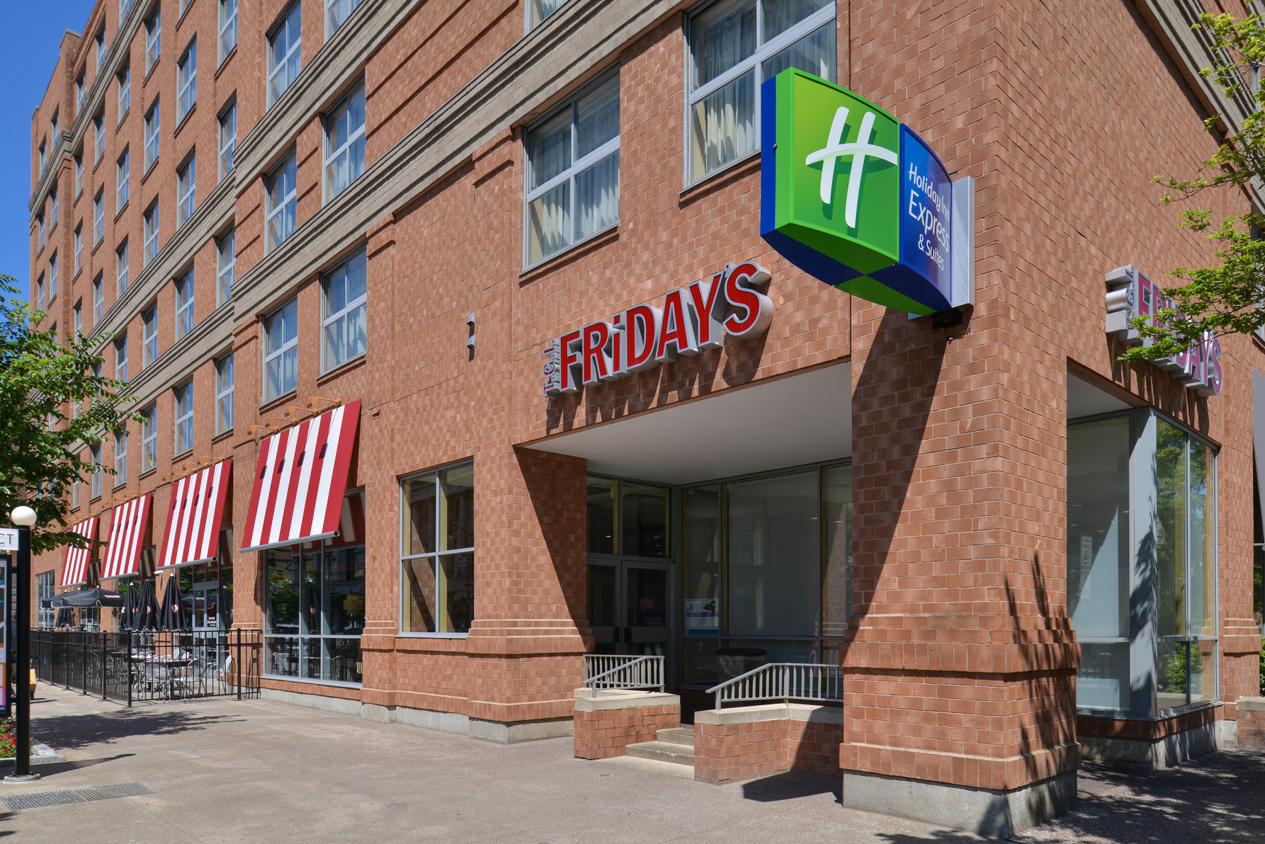 TGI Friday's and Hotel entrance Main St. side