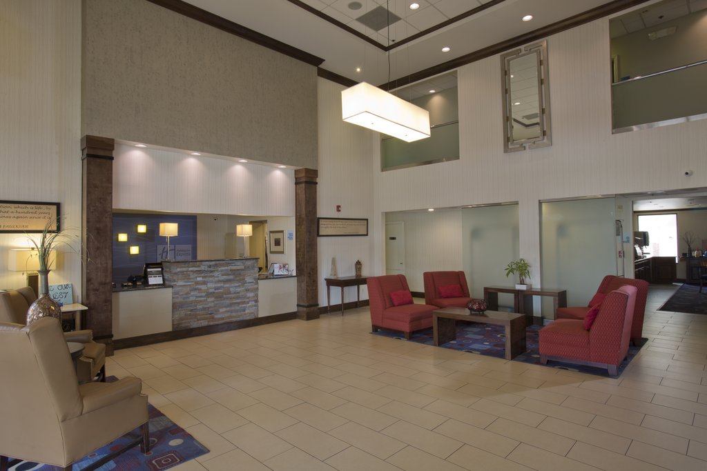 Comfortable seating  lobby where you can work or relax.