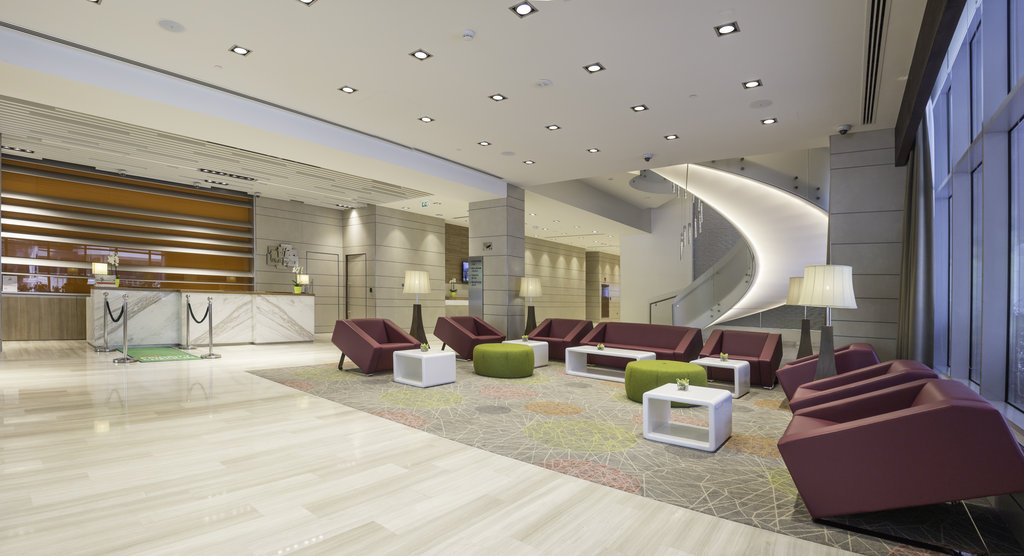 Our open lobby is designed to make guests feel welcome