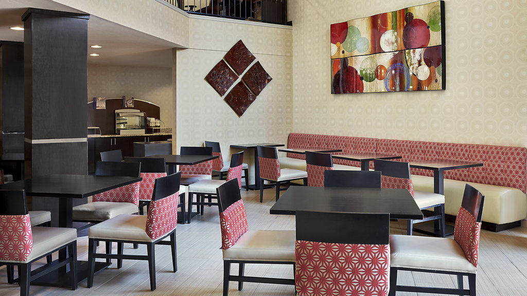 Breakfast area is located near the lobby