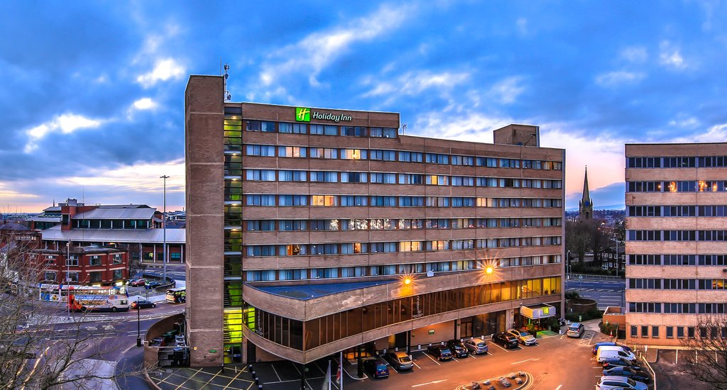 Holiday Inn Preston as the sun sets
